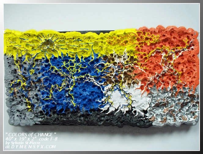 Bright painting wall sculpture sea sponge