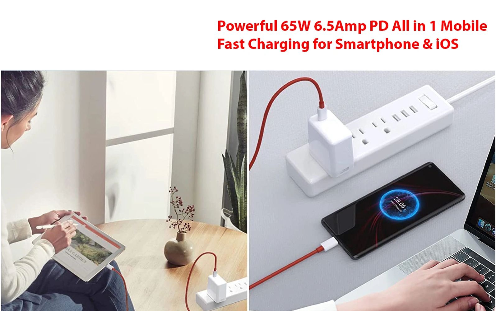 Powerful 65W 6.5A PD Charger