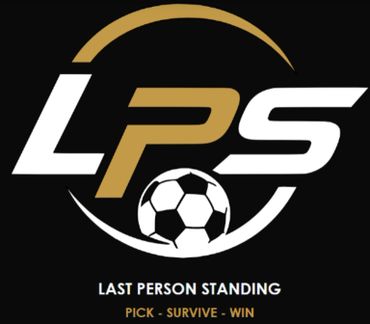 Logo for Last Person Standing soccer game with bold LPS letters and a soccer ball.