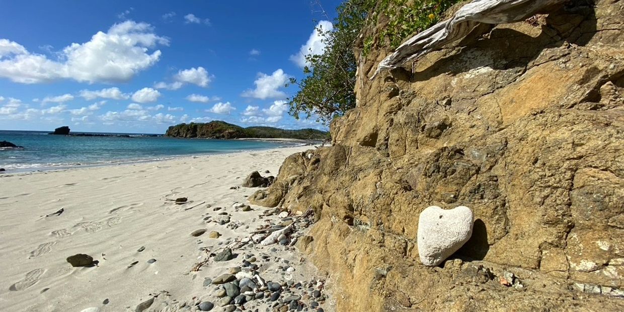 Heart rock on beach