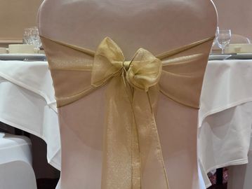 Chair cover hire - Chair sash hire - Venue dressing - Venue styling - Wedding decoration - Berkshire