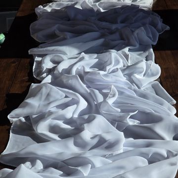 White chiffon table runner