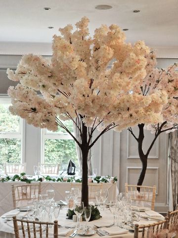 Wedding table decorations - Centerpieces - Blossom tree hire - Berkshire - Hampshire - Surrey