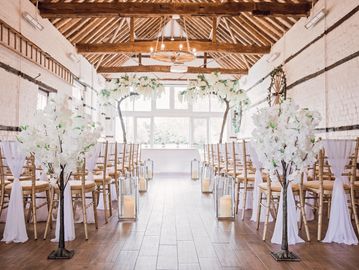 Ivory blossom tree for elegant wedding venue styling in Berkshire