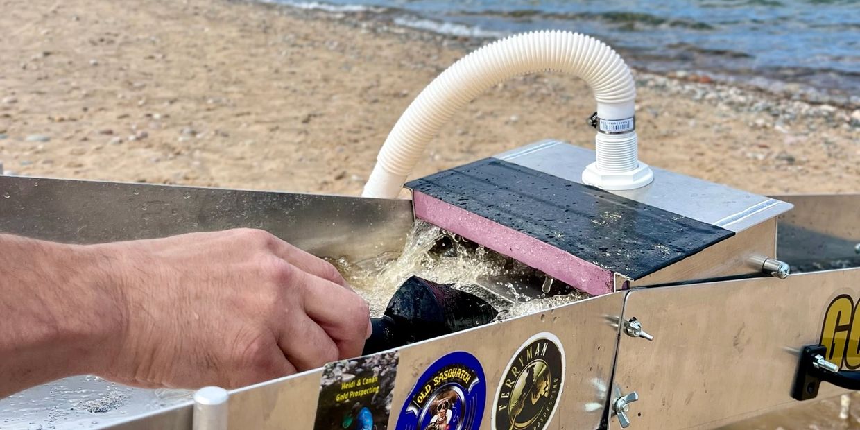 Sluicing in the U.P. on Lake Superior 