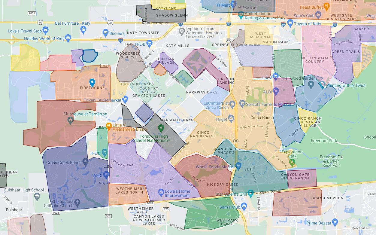 Katy Neighborhood Map