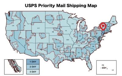 USPS Shipping Map