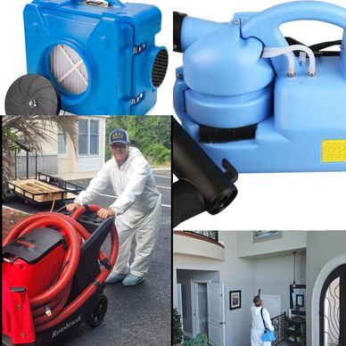Roto-brush,  Air scrubbers and fogging machines.