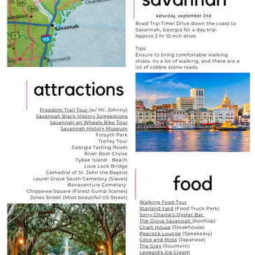Savannah travel guide with attractions and food recommendations.