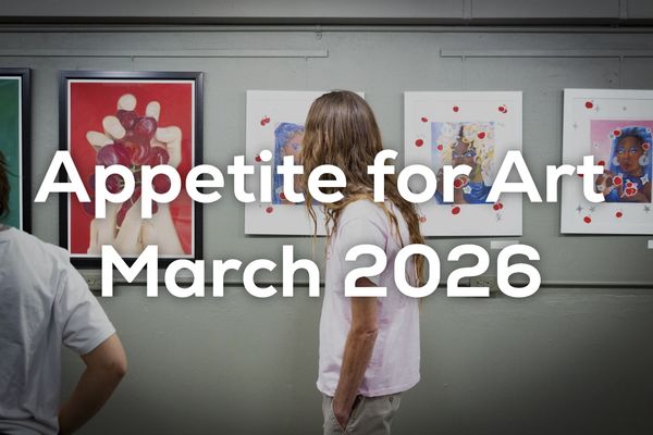 People viewing art at an event titled Appetite for Art, March 2026.