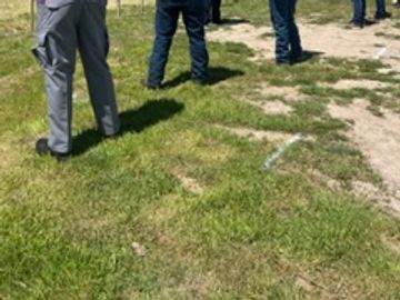 Group of California concealed carry students lining up on the shooting range for instruction.