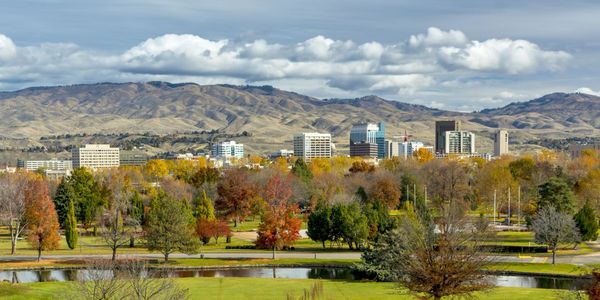 Boise downtown view from Ann Morrison Park