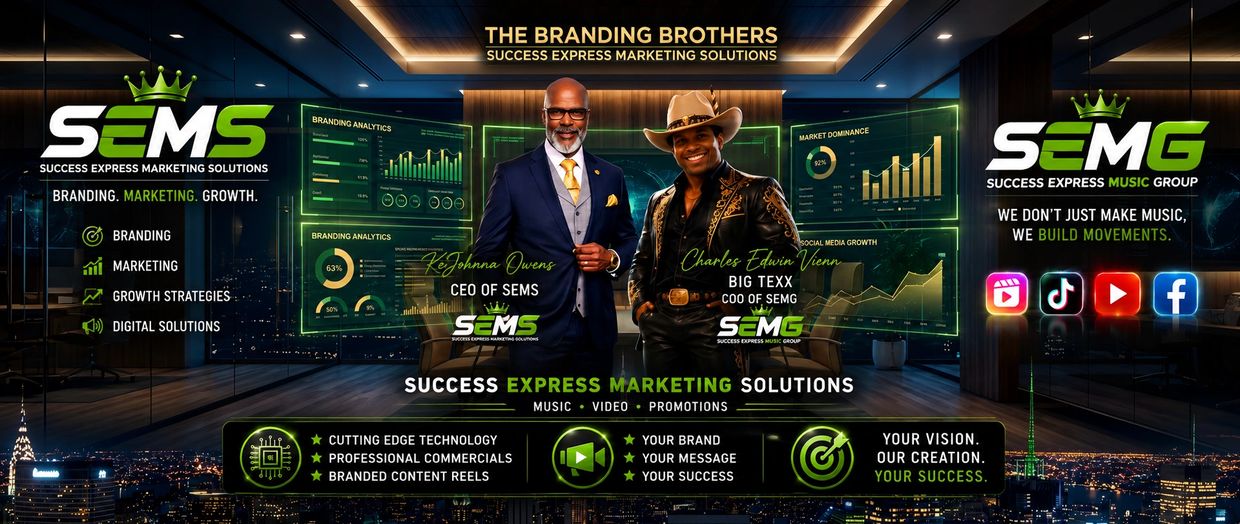 Two business leaders representing SEMS and SEMG with marketing and music solutions.