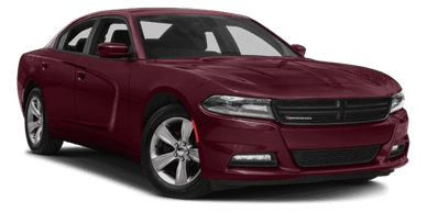 A maroon Dodge Charger sedan with sleek design and alloy wheels.