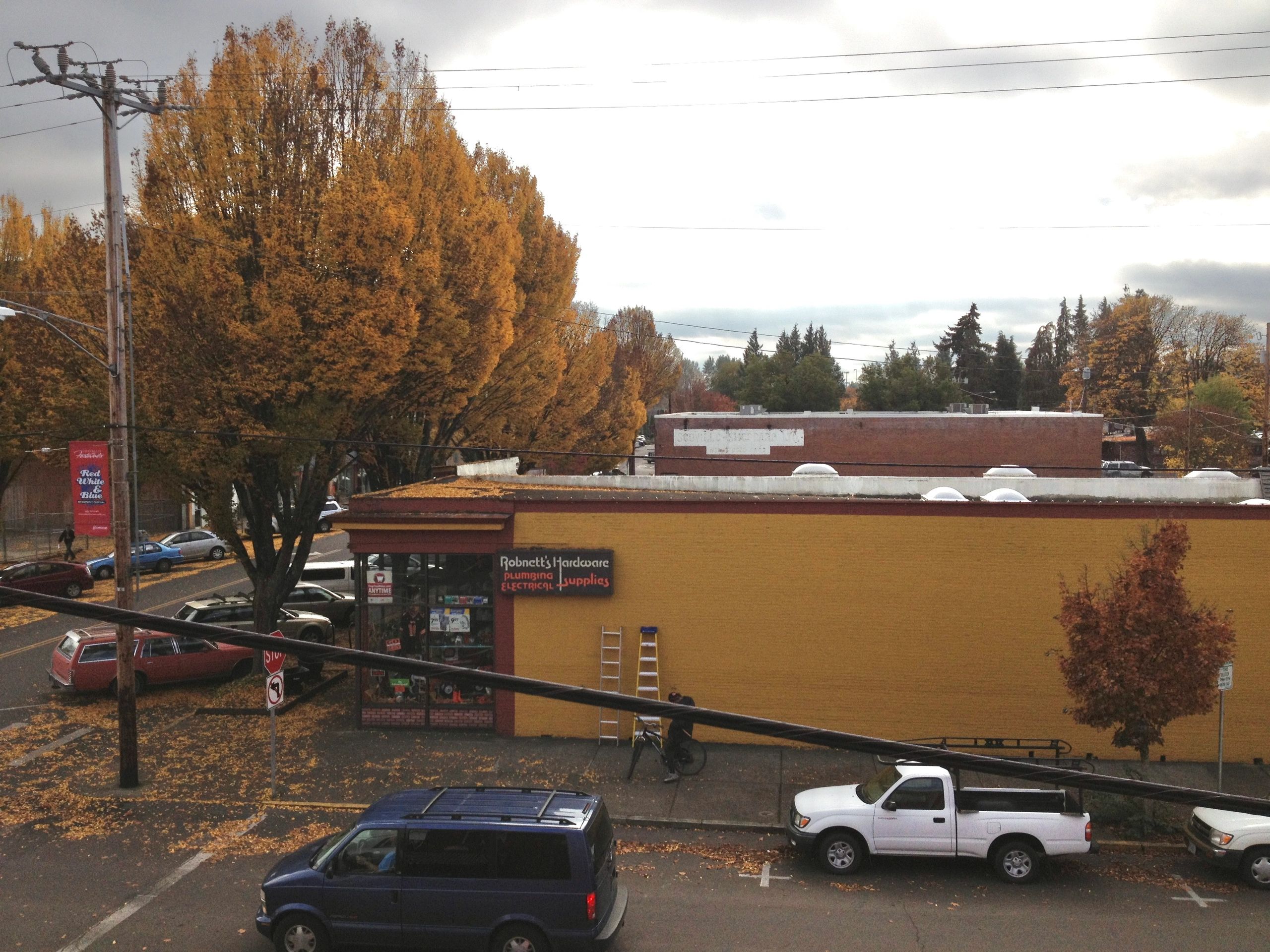 Fall view of Robnett's from the office.  11/6/12