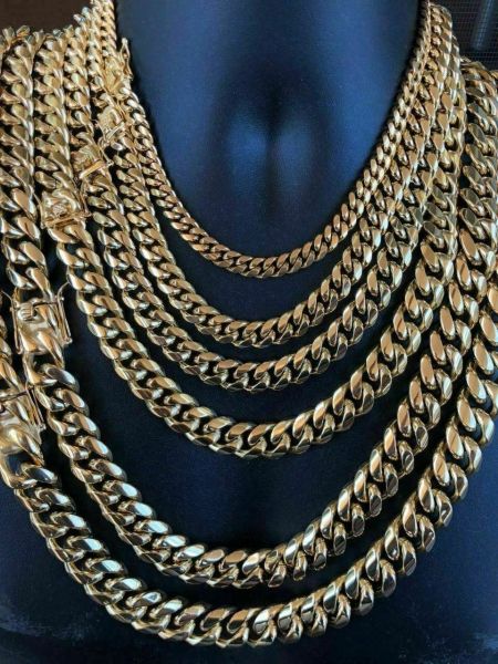 Cuban Link Chain & Bracelet Set 14K Stainless
