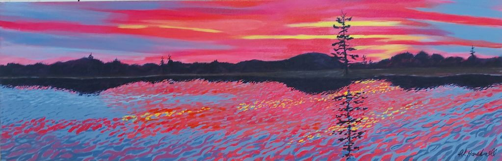 Blazing Sky
By Raune-lea Marshall
12" x 36"
Acrylic on canvas
$400.
