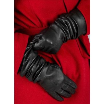 Women's single stitched leather long gloves christmas2022