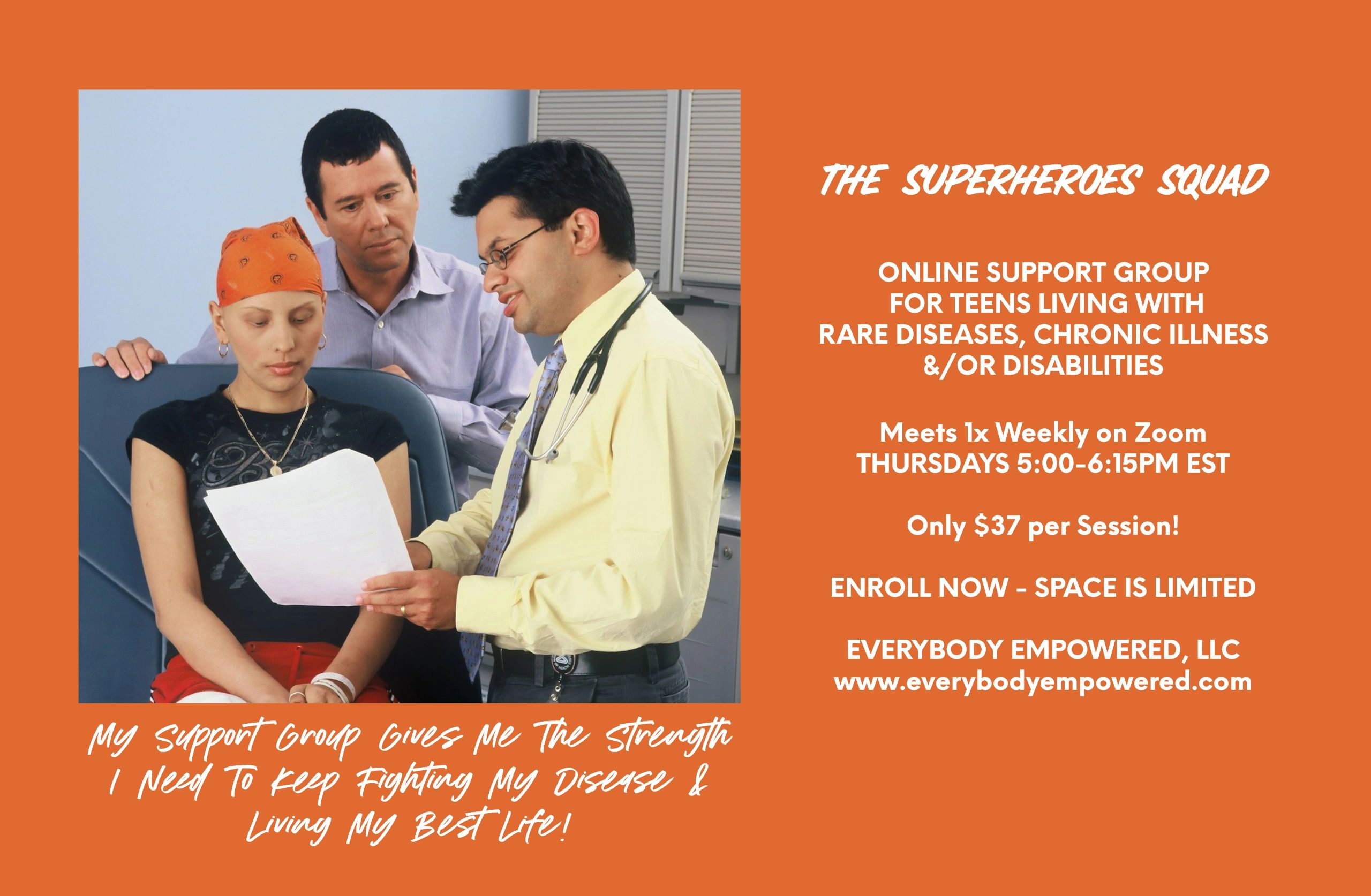 EveryBody Empowered, LLC - Rare Disease Teen Support, Teen Patient 