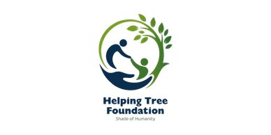 Helping Tree Foundation logo with hands and leaves.