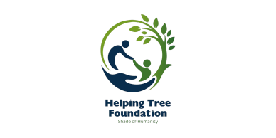Helping Tree Foundation logo with hands and leaves.