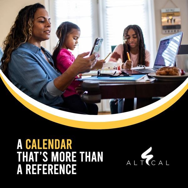 Consumers using AltCal app and website to manage their calendar and afterschool activity schedule 