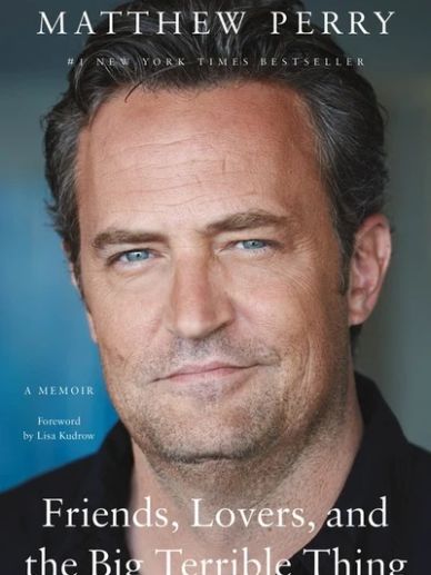 Book cover featuring Matthew Perry's memoir.