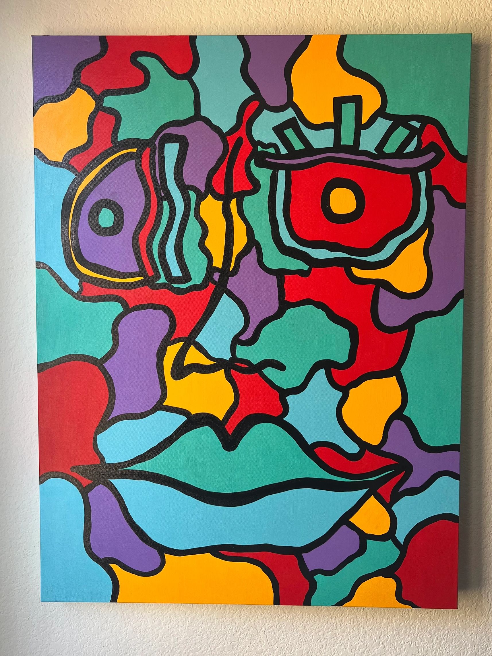 "Nomad" 30"x40"x1.5" canvas Acrylic & alcohol-based paint February, 2023.