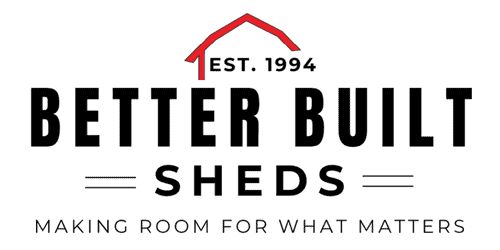 Logo of Better Built Sheds with slogan.