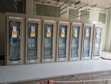 Control panels for transformers and feeders in an industrial setting.
