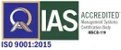ISO 9001:2015 accredited management systems certification logo.