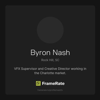 Profile card of Byron Nash, VFX Supervisor and Creative Director.