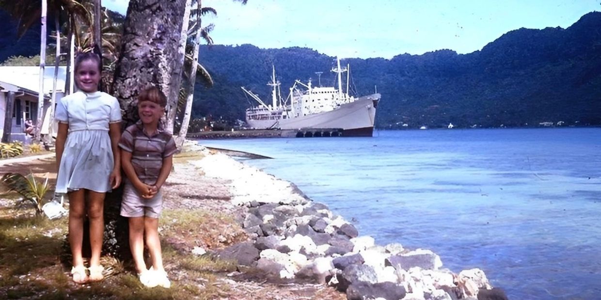 Young Billy and his sister Lisa embracing the spirit of adventure in the enchanting Samoan Islands. 