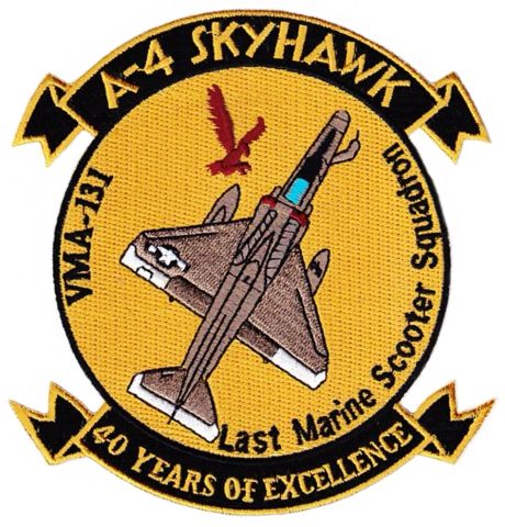 A military patch featuring the A-4 Skyhawk aircraft and commemorating 40 years of excellence.
