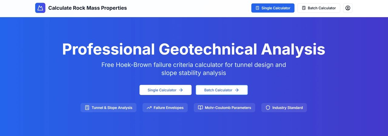 AI Powered Rock Mass Properties Calculator