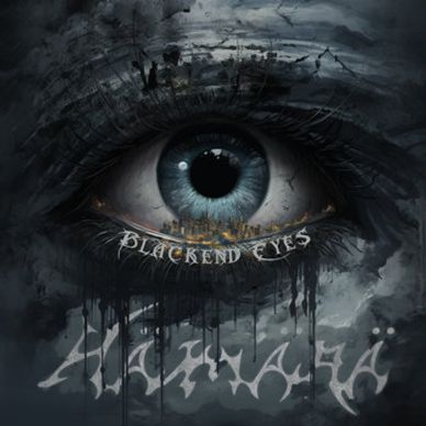 A detailed eye with the words 'BLACKEND EYES' and artistic dark smudges.