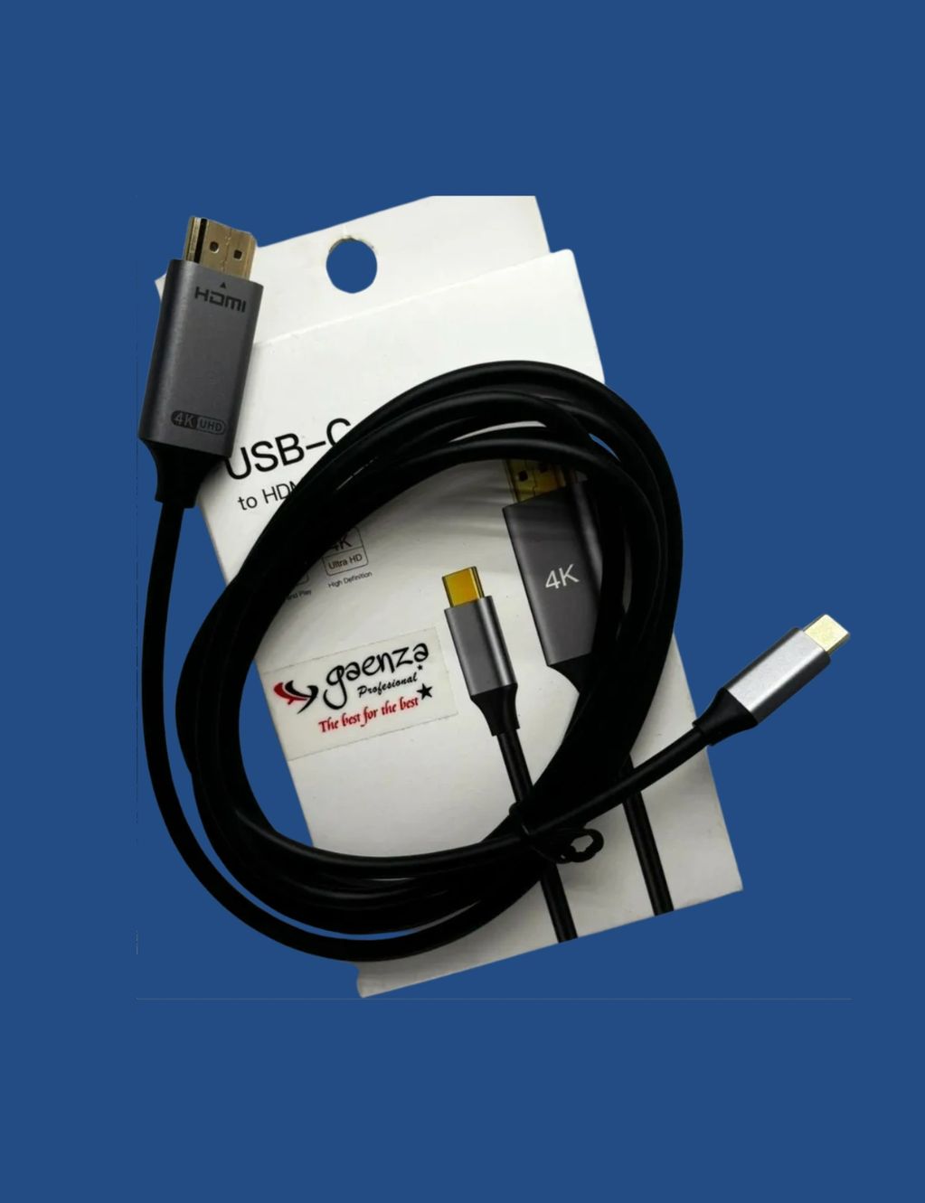 USB-C to HDMI cable supporting 4K UHD resolution.