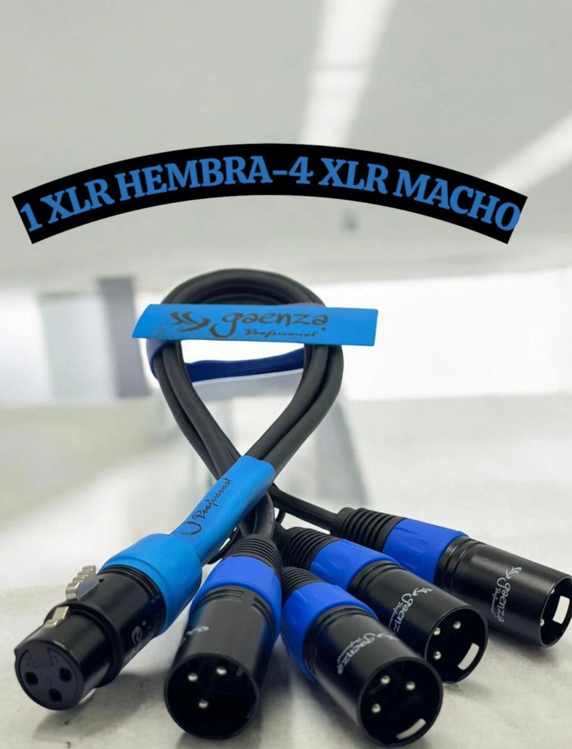 Cable with 1 female XLR and 4 male XLR connectors.
