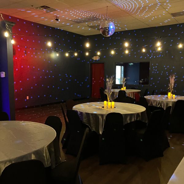 The expansive main event room and dance floor layout at Chelsea Party Loft in Chelsea, Michigan.