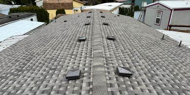 Installed GAF HDZ shingles in Mission Brown with algae resistance and a 30-year material warranty.