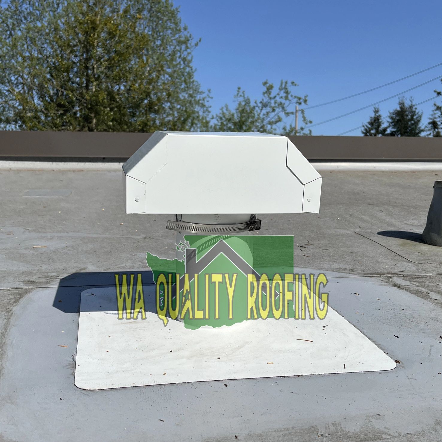 These TPO flapper vents ventilate bathroom exhaust fans. Call WA Quality Roofing!