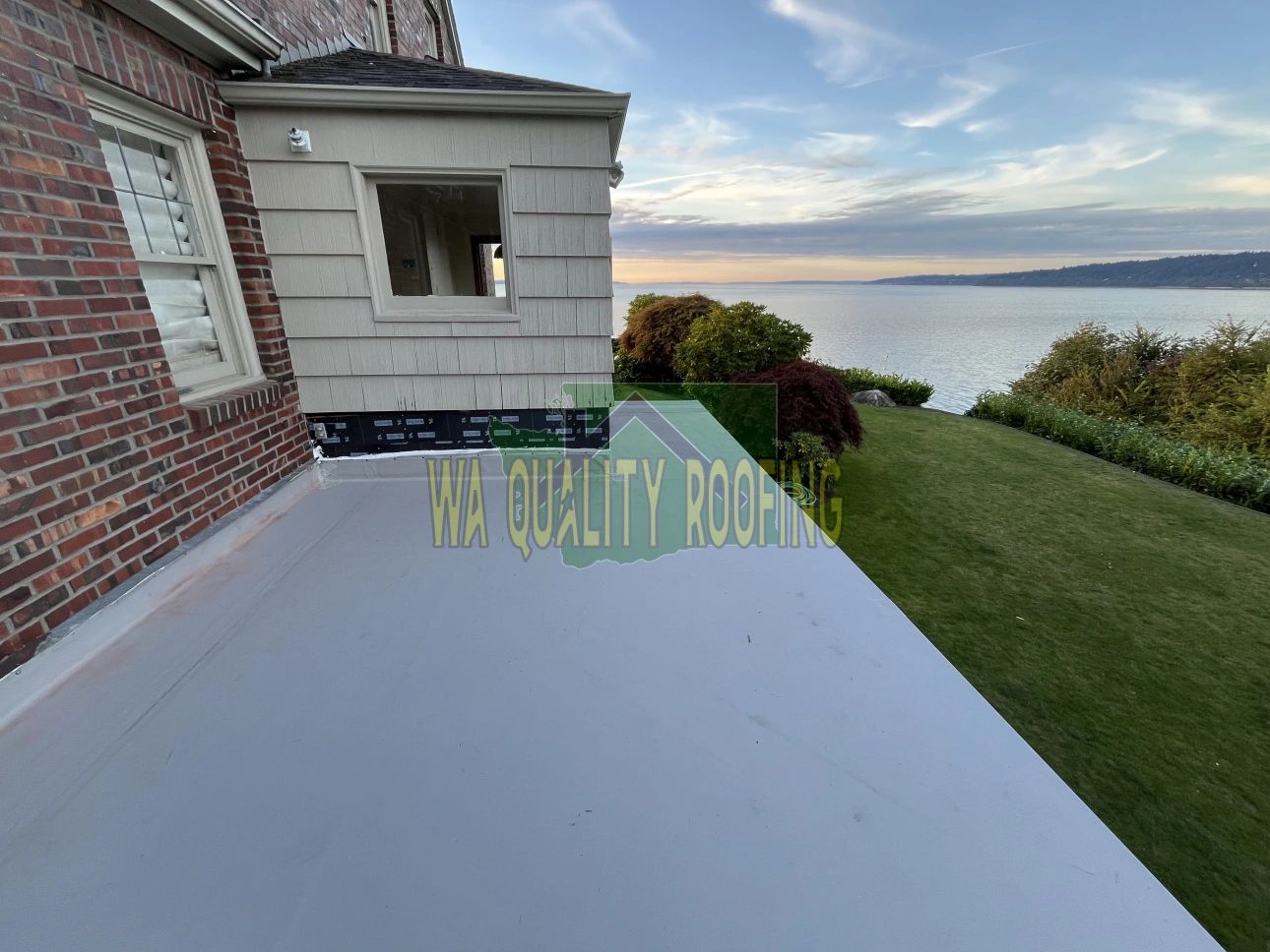 Gray PVC Patio Roof Waterproofing Installed By WAQR