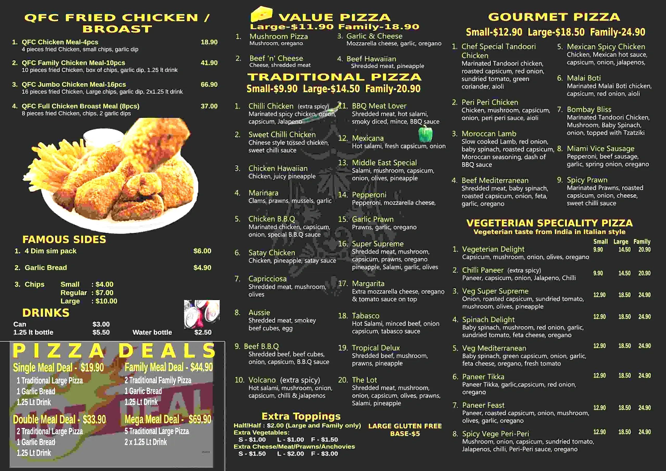Pizza Menu