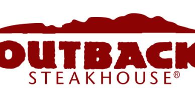Outback Steakhouse logo with a red mountain silhouette.
