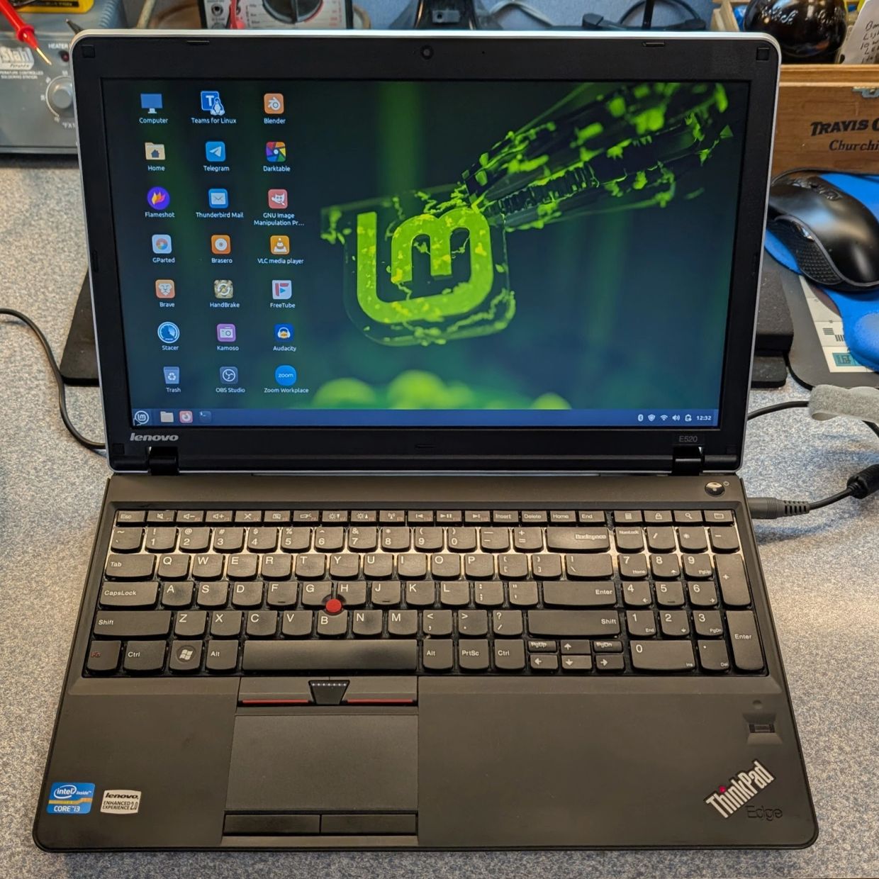 Lenovo ThinkPad laptop running Linux Mint.