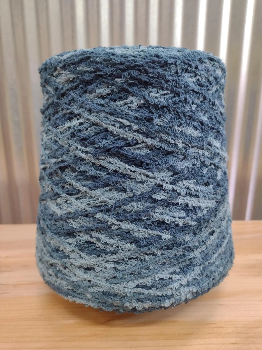 1.25 lb Cotton Boucle Yarn, Teal, on cone, 820 yards per pound