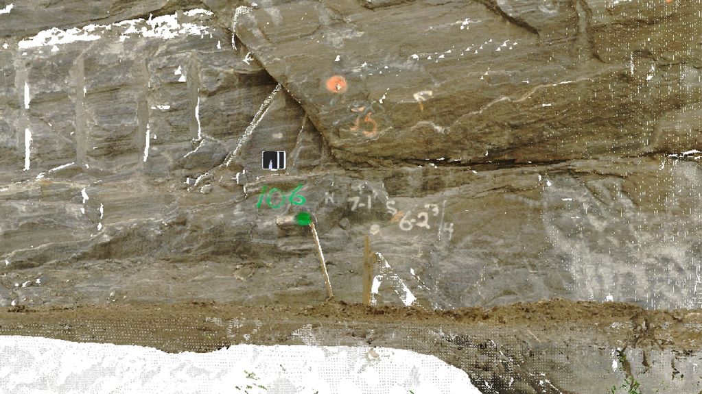 3D Laser Scanning for a project in NYC. Another Detail from the 3D Point Cloud of the  existing rock