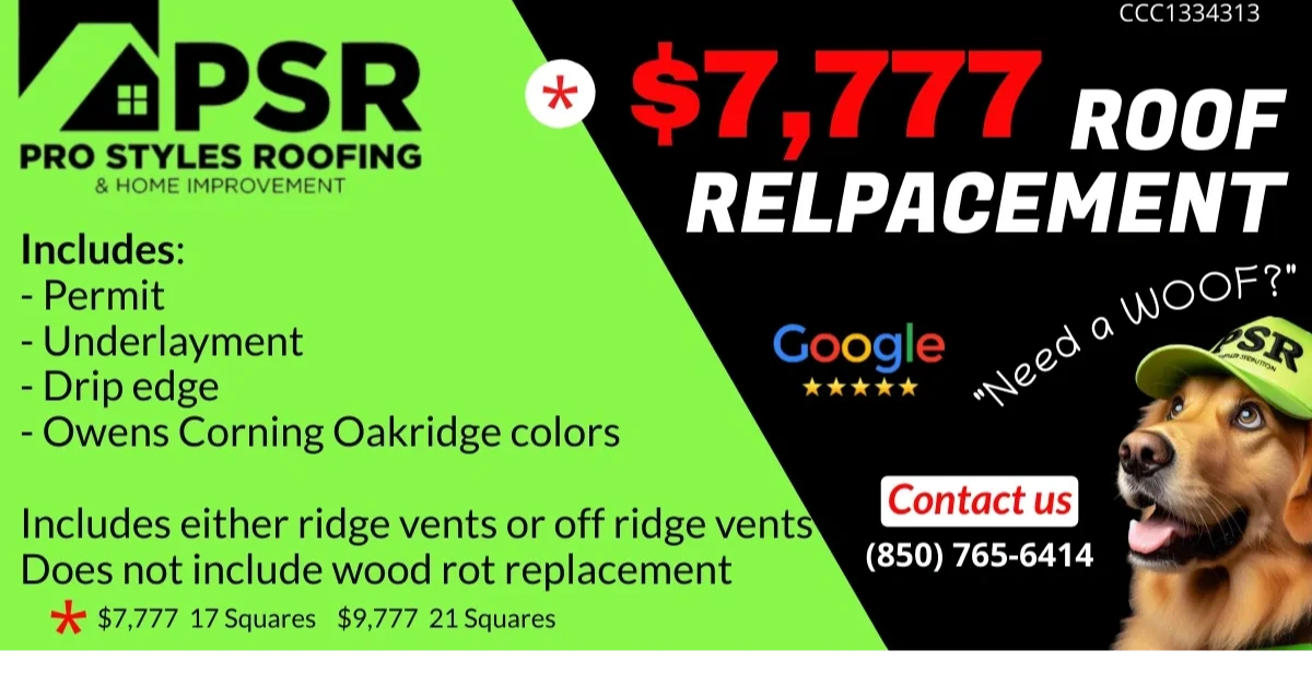 AFFORDABLE ROOF REPLACEMENTS $7,777 - 17 SQUARES  Owens Corning Duration Oakridge Shingle. 
