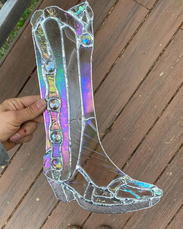 Iridescent western boot. Front facing light. 

Can be customized. 