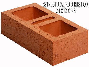 ESTRUCTURAL ROJO RUSTICO 24X12X6.8